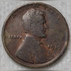 1919 Philidelphia Minted Copper Lincoln Wheat Penny
